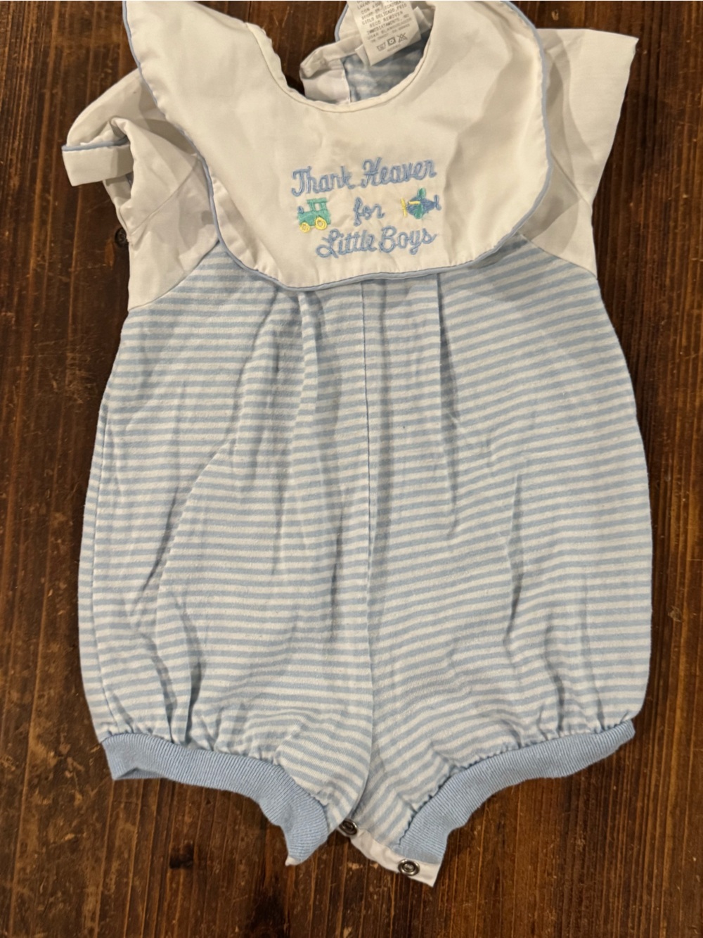 Alexis Baby Blue Striped Romper
